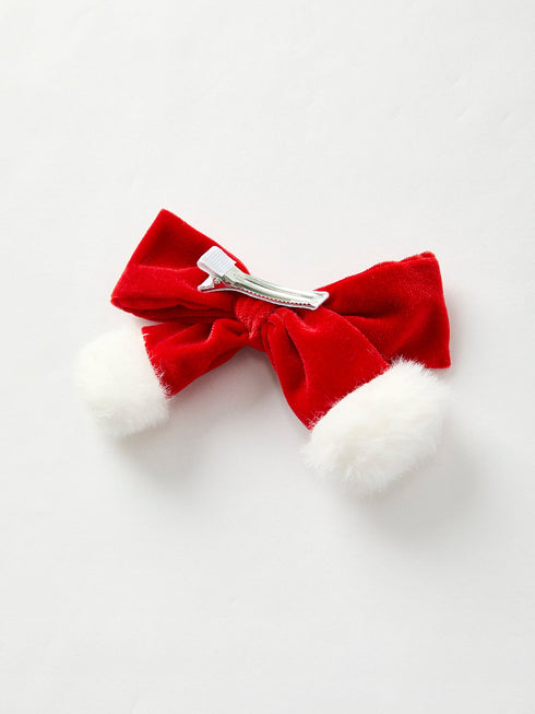 pre-order-winter-christmas-fur-ball-bow-hair-clip - Sophia's Style-3